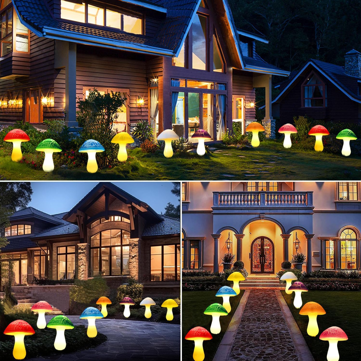 Kit De Lumières Solaires De Jardin — Champignons Lumineux Décoratifs