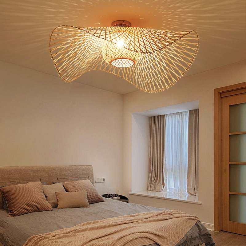 Lampada Sospesa in Rattan Stile Giapponese – Natura e Serenità 