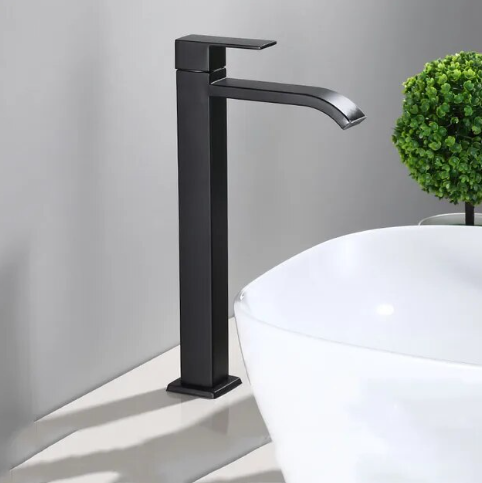 Robinet de chiuvetă ridicat – Finisaj elegant negru mat 