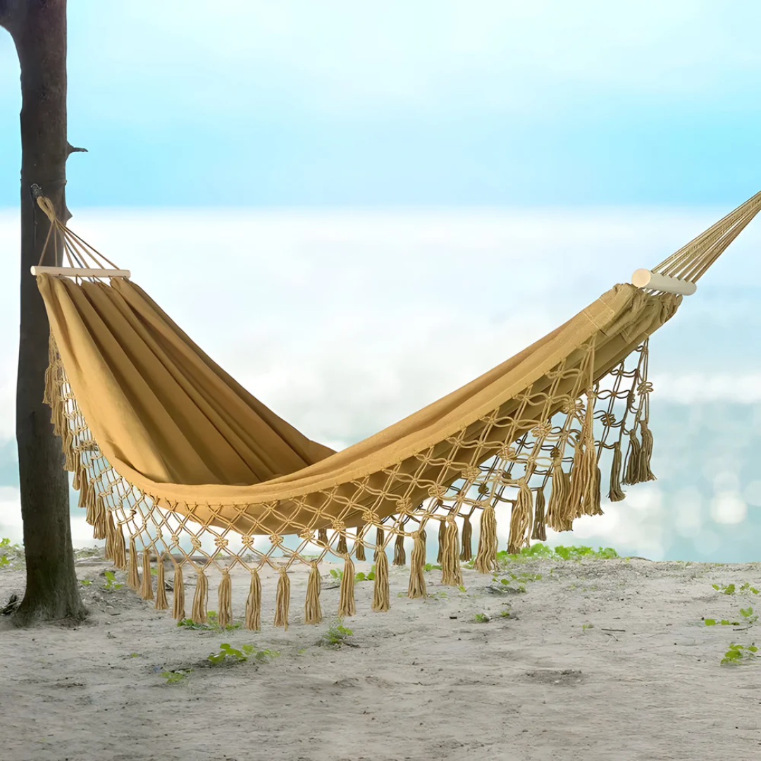 Hamak zewnętrzny boho – stylowa relaksacja i kojąca atmosfera 