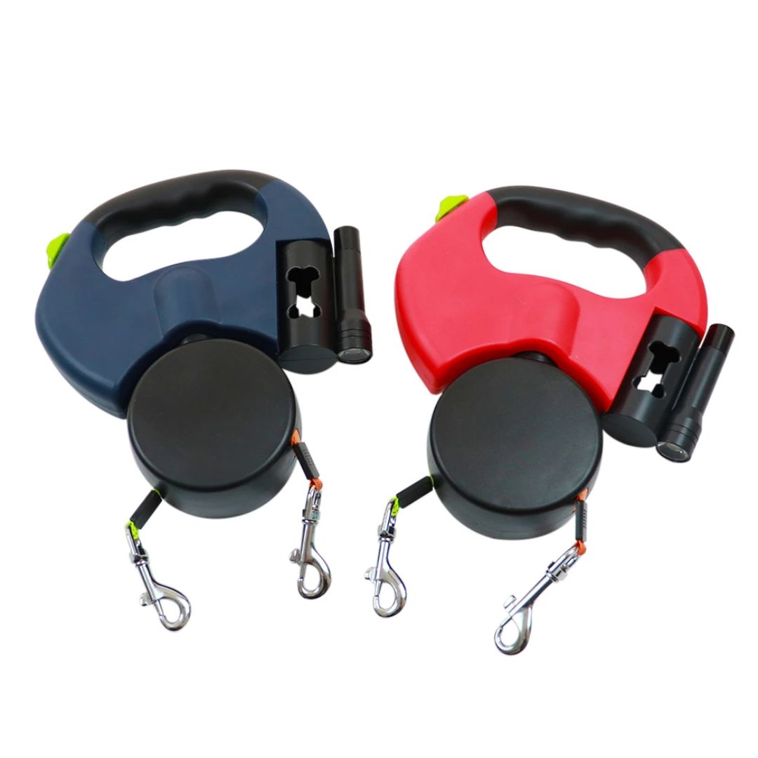 Retractable Dog Leash – With LED Light and Bag Dispenser 