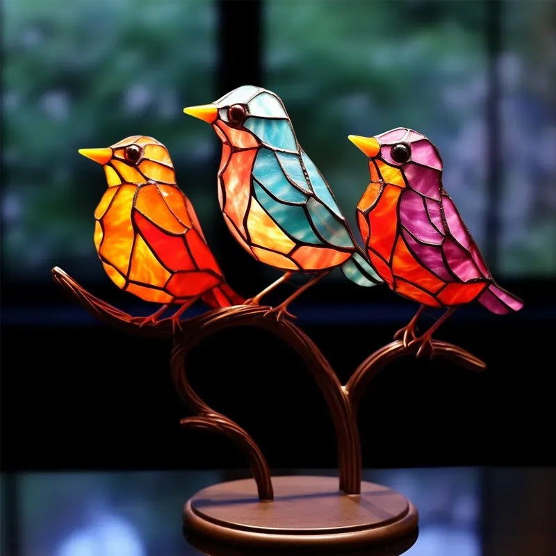 Decoratief Ornament – Vogels Geplaatst Op Een Tak 