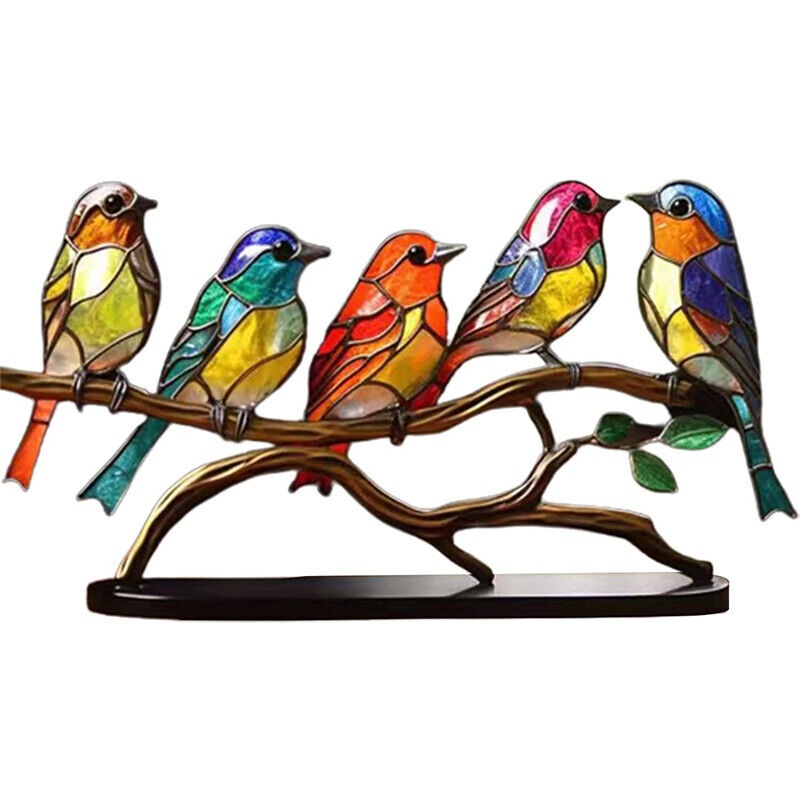Decoratief Ornament – Vogels Geplaatst Op Een Tak 