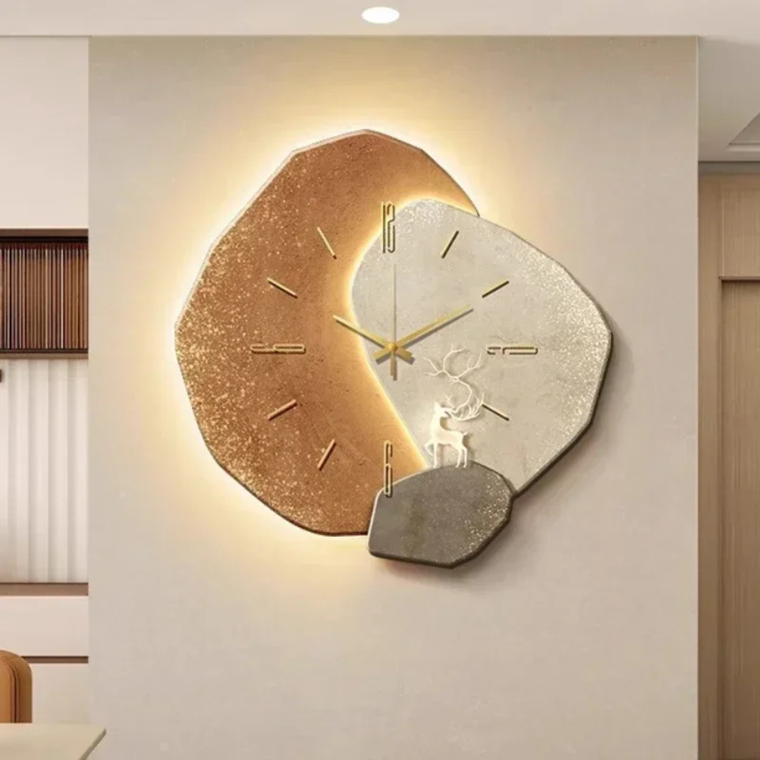 Große Wanduhr – Modernes Design und Ambientelicht mit LED 
