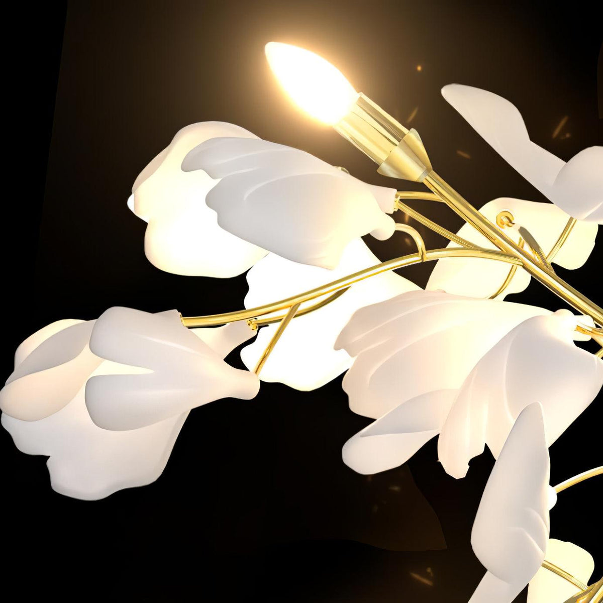 Applique Murale Florale — Élégance Dorée & Lumière Douce