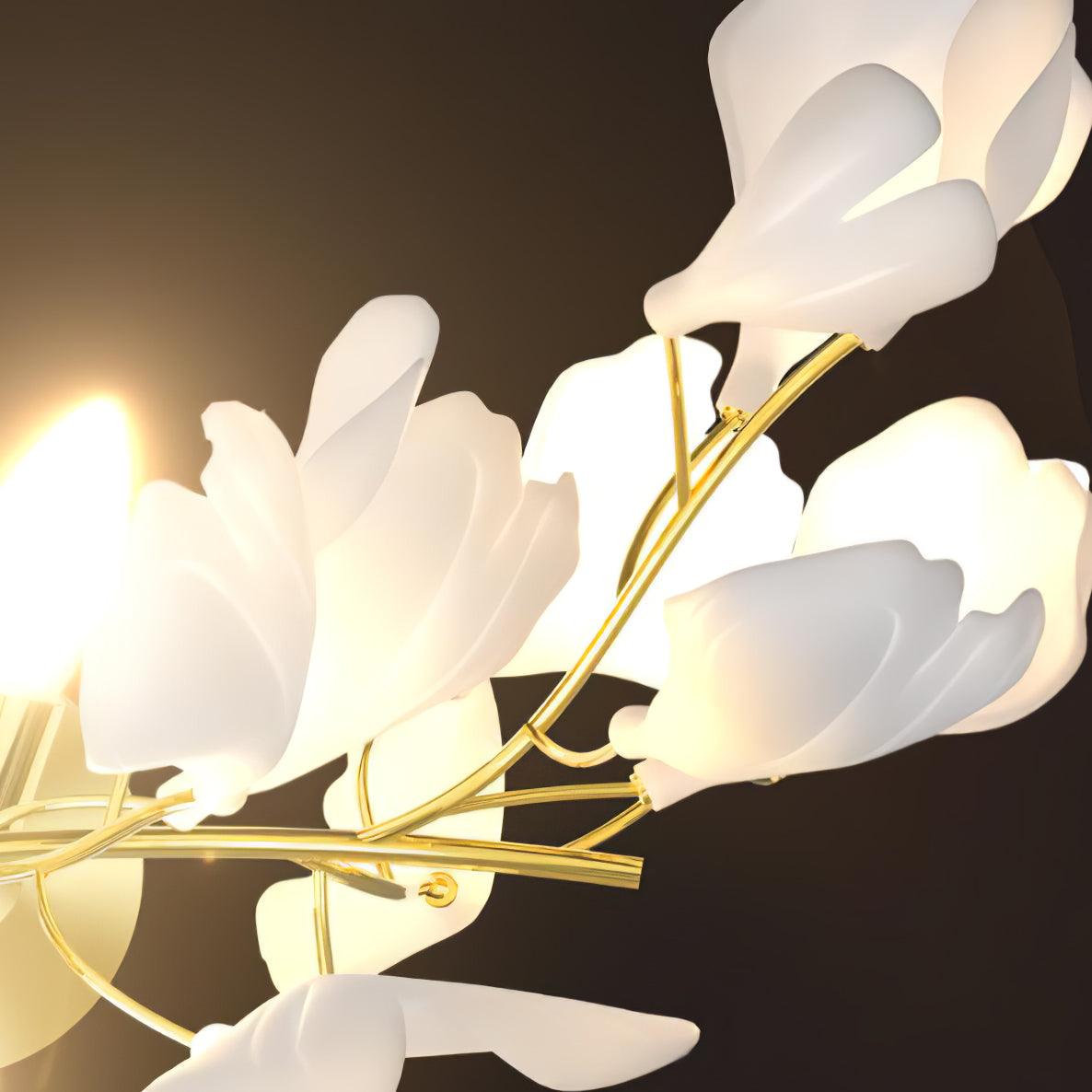 Applique Murale Florale — Élégance Dorée & Lumière Douce