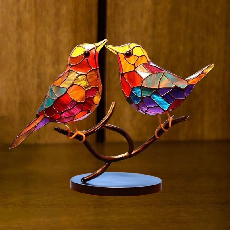 Decoratief Ornament – Vogels Geplaatst Op Een Tak 