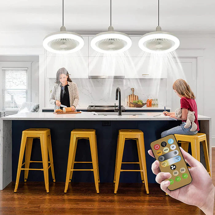 Ventilador de Teto Multifuncional – Circulação de Ar e Iluminação Integrada 
