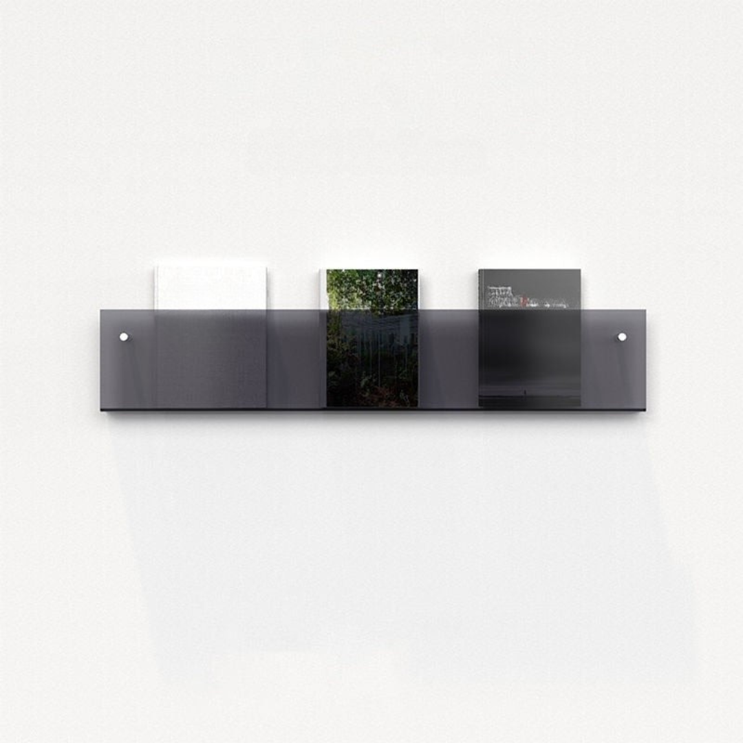 Vegghylle med magasinholder i klart design – Chic og moderne design 