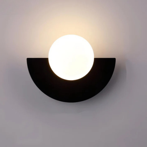 Aplique de Parede Moderna – Forma de Semicírculo e Iluminação Suave 