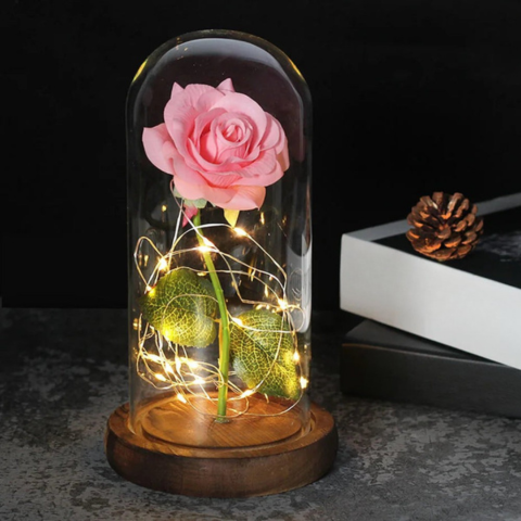 Floare Eternă Sub Clopot LED – Farmec Poetic Și Luminos 