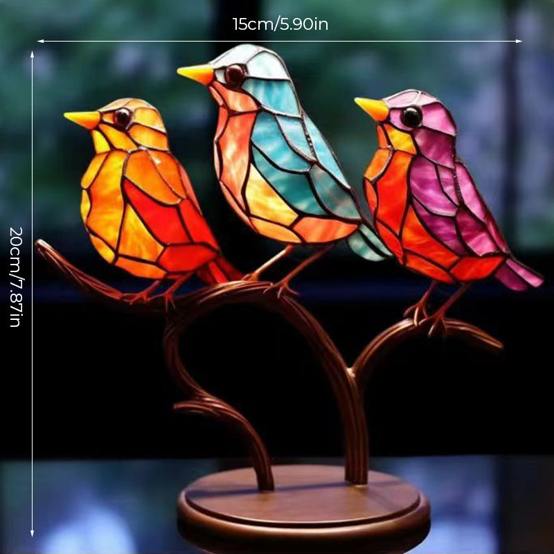 Decoratief Ornament – Vogels Geplaatst Op Een Tak 