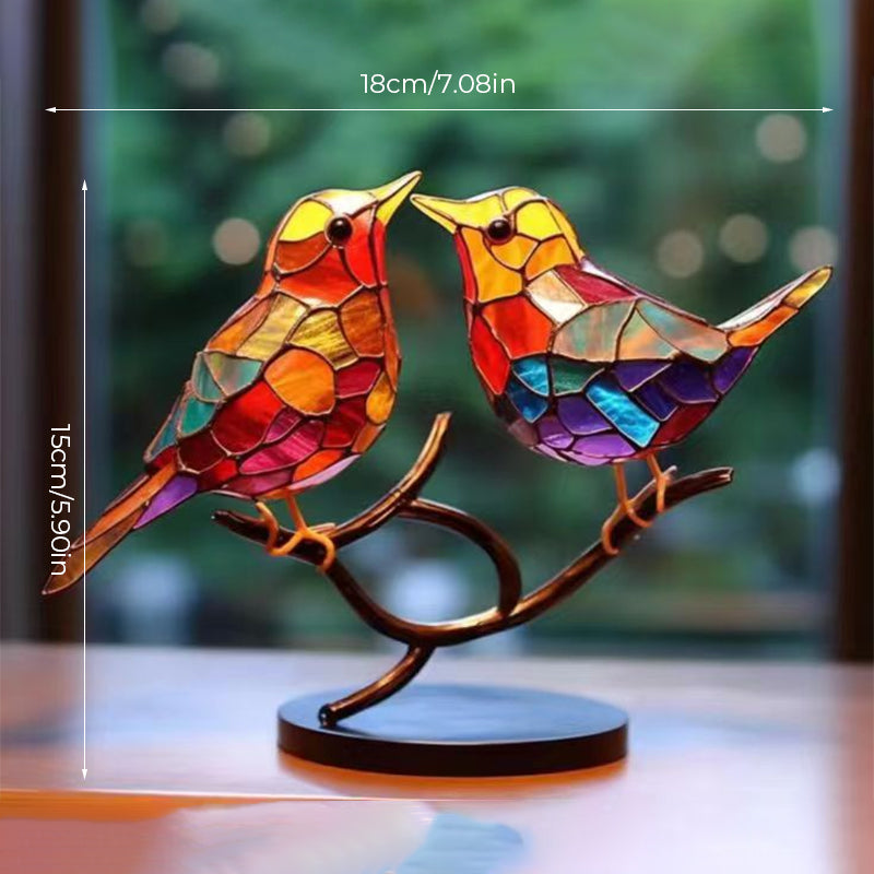 Decoratief Ornament – Vogels Geplaatst Op Een Tak 