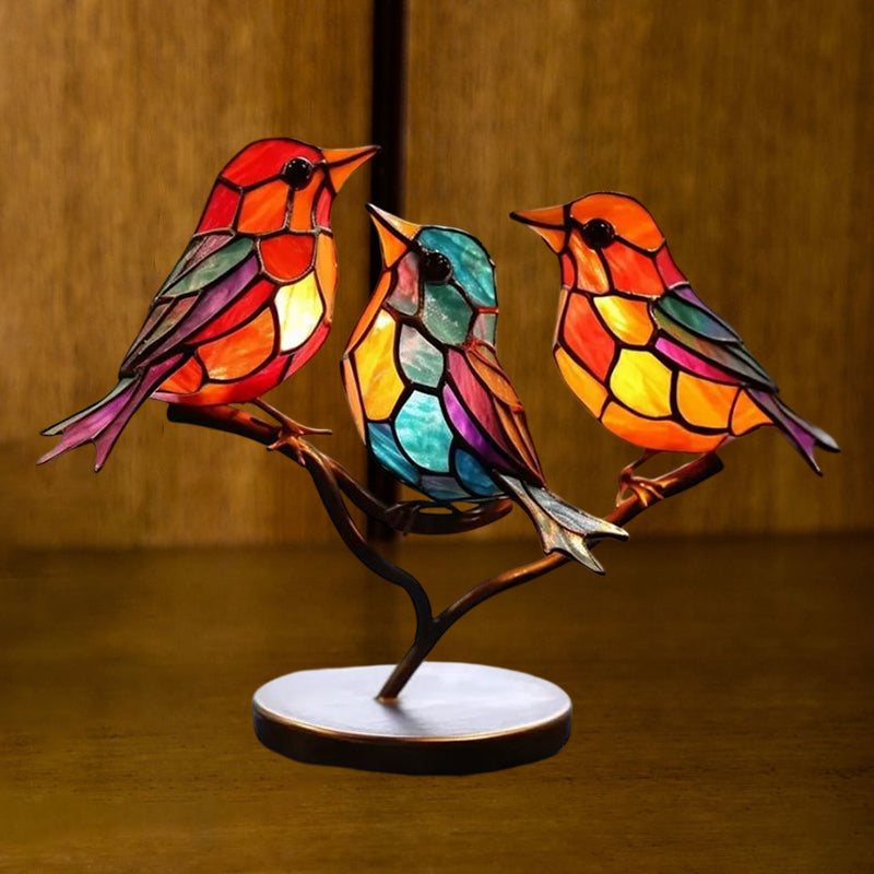 Decoratief Ornament – Vogels Geplaatst Op Een Tak 