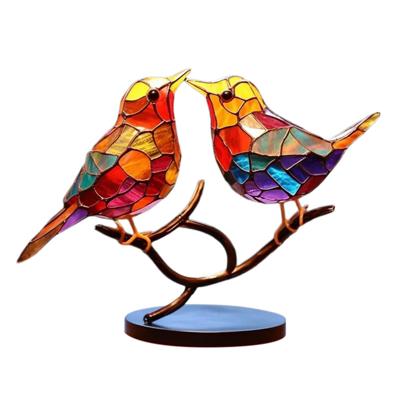 Decoratief Ornament – Vogels Geplaatst Op Een Tak 