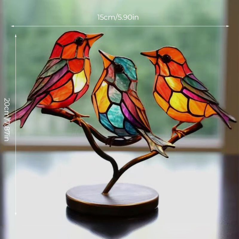 Decoratief Ornament – Vogels Geplaatst Op Een Tak 
