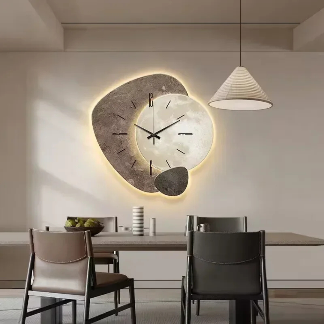 Große Wanduhr – Modernes Design und Ambientelicht mit LED 