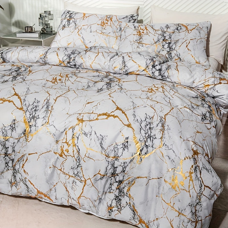 Husă de pătură marmorizată – eleganță minerală și confort rafinat 